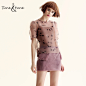 tune tune女装2013夏装新款 印花欧根纱短袖T恤上衣两件套 