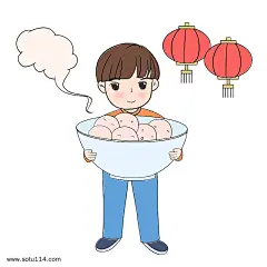 元宵节汤圆手绘图图片png免抠元素卡通手绘背景装饰免扣图片