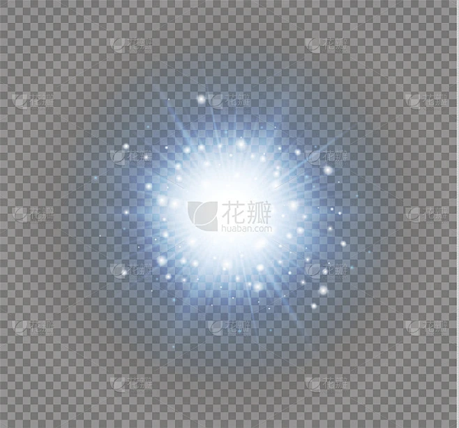 发出光的效果。星星闪耀着光芒。矢量图素材-花瓣网