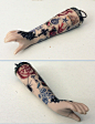 helenofdestroy:    “Tattooed” antique bisque doll arm pendant