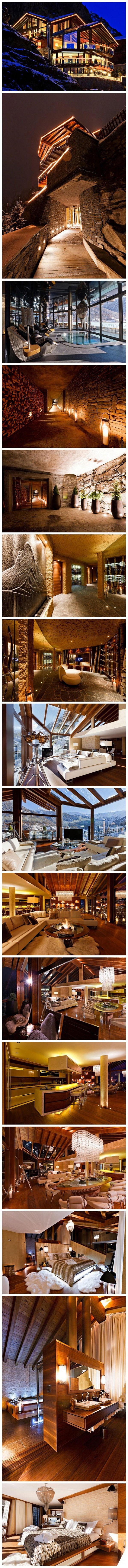 [在瑞士观看壮观的木屋标志性的马特宏峰]...