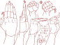 #SAI资源库# 不同角度的手部姿态，教你如何画出立体感的手，基础练习不能停哦~转需~