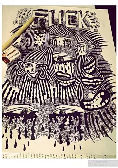 愈黑者#黑白插画#手绘#抽象#