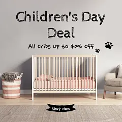 Fashion Baby Bed Children's Day Discount Ecommerce Product Image