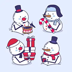 卡通人物形象 头像 表情包 雪人 吉