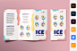 冷饮甜品冰淇淋折页传单折页模板素材下载Ice Cream Shop Brochure Trifold插图