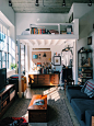 A Small Boston Studio Apartment Has One of the Best DIY Bedroom Lofts Ever : Wannabe Tiny House-ers have crafted an incredible studio apartment in a beautifully restored former Catholic school. 