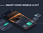 Smart Home UI Kit shades fan camera lighting music pool spa climate smart home template modern clean kit ui app