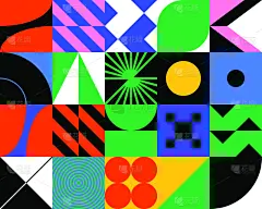 艺术品,现代艺术,式样,neopolitan獒,活力,几何形状,流行音乐,技术,简单,复古风格