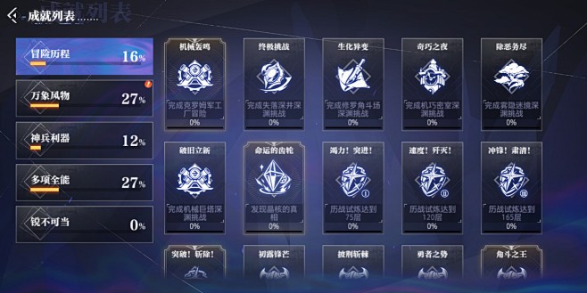 成就列表界面【晶核】——更多截图，关注贝...