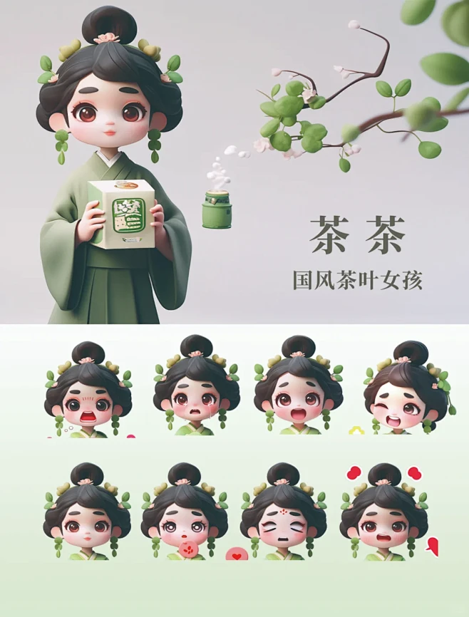 【茶叶IP】国风茶叶女孩