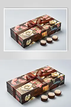 AI数字艺术中秋节送礼月饼礼盒图片