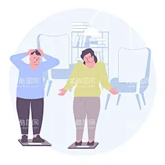 肥胖人物插画  - 源文件下载【酷图网】肥胖人物插画,称体重,胖子插画,肥胖的人,人物插画,卡通人物,矢量人物,插画,卡通,矢量,AI