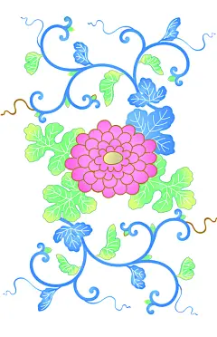 素雅叶子创意大气新中式花朵素材