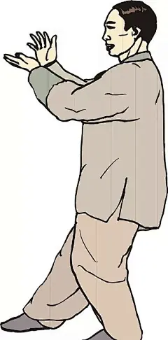 手绘伸出右腿的练武的男人插画|卡通画|伸出右腿|生活百科|矢量素材|手绘|武术|伸出大拇指|伸出舌头|伸出大拇指的手势|红色系列各种伸出大拇