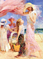 阳光正好。来自意大利画家Pino Daeni。 ​​​​