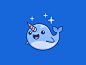 Blue Narwhal cryptocurrency ethereum smile happy circle circular user avatar fish sea ocean whale animal tusk horn adorable lovely blue narwhal ui ux mobile cartoon comic app apps application symbol icon geometry geometric character mascot cute fun funny 