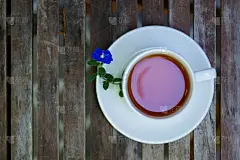 茶杯,桌子,木制,蓝盆花,风景,顶部,雌蕊,餐具,美,水平画幅