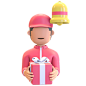 Courier boy holding gift box 物流 快递