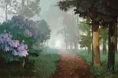 一组现代风景油画，绚丽的用色让人第一眼不禁以为是CG作品呢。（by_Russian_Viktor Bykov ）更多插画资源在这里http://t.cn/RvBIff4