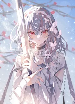 分享一组二次元女生头像 银发美少女特辑P站美图欣赏_白发