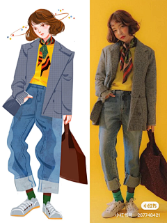 一大口芝士_采集到人物插画