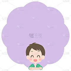 插图微笑的男孩和框架