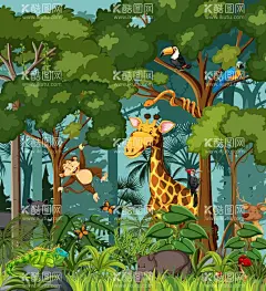 森林动物  - 源文件下载【酷图网】森林动物,长颈鹿,矢量长颈鹿,卡通长颈鹿,手绘长颈鹿,长颈鹿插画,猴子,矢量猴子,卡通猴子,猴子插画,猴子插图,森林,矢量森林,卡通森林,手绘森林,森林插画,森林背景,植物背景,植物绿化,草丛,灌木,蛇,矢量蛇,卡通蛇,鹦鹉,矢量鹦鹉,卡通鹦鹉,蝴蝶,矢量蝴蝶,卡通蝴蝶,七星瓢虫,啄木鸟,变色龙