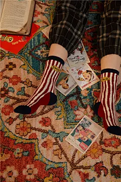 PROD原创特别好看的长筒袜居家插画独立设计袜子一套4双1-淘宝网