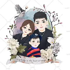 手绘定制照片Q版头像漫画卡通形象设计服装设计人物Q版转手绘插画-淘宝网