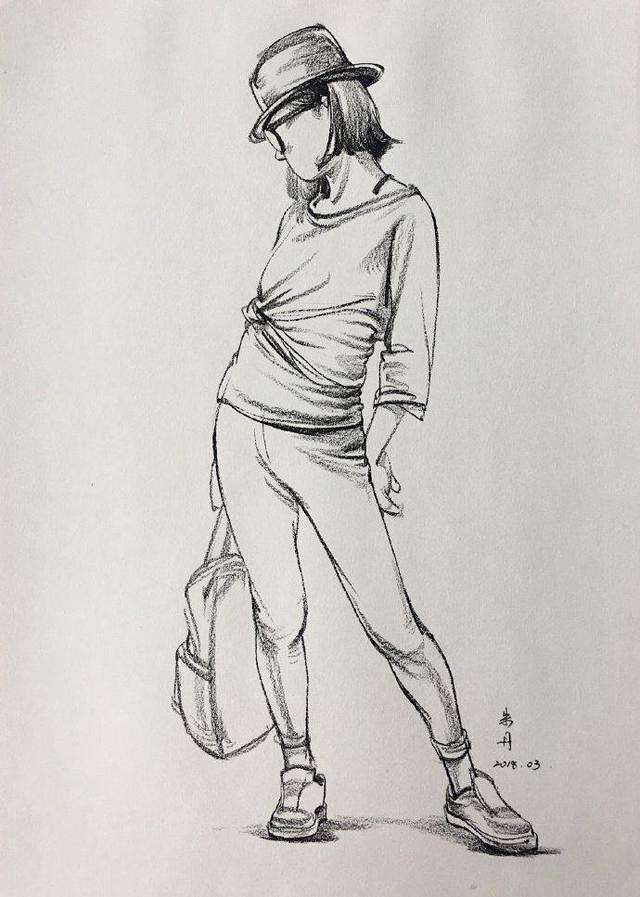 人物速写临摹图片入门大动态速写练起来