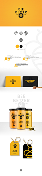 Bee Better : Logo and packaging design for a company produces organic honey.