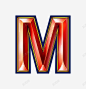 红色立体字母m
