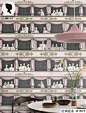 腔调壁画定制无缝复古宫廷欧式奢华时尚墙布民宿电视背景墙M1675-淘宝网