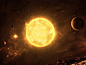 抽象的太阳太空未来主义的艺术明星橙色的未来学家 - 壁纸（#1013241）/ Wallbase.cc