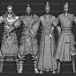 Zbrush中国风古装武侠人物3D模型 书生侠客将军 角色CG素材8821-淘宝网