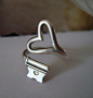 Gothic Steampunk SKELETON KEY Heart Ring by ParadiseFindings, $24.99