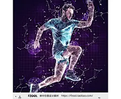 星座网格图案特效 平面设计素材碎片创意高级艺术模板海报PS动作-淘宝网