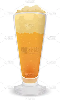 优雅的比尔森啤酒杯装满了泡沫啤酒