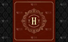 华贵,模板,品牌名称,黄金,华丽的,请柬,贺卡,婚礼,复古