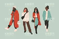 时尚人物插画  - 源文件下载【酷图网】时尚人物插画,现代人物,青年人物,青年,情侣,卡通人物,手绘人物,韩风人物,年轻人,人物矢量