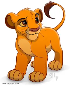 卡通手绘橘色可爱狮子插画素材_3020453210