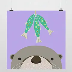 轻艺术 自然萌物 动物理想画集 海狮 可爱清新图片儿童海报定制装饰画芯#儿童##宠物##萌宠##家居##插画#