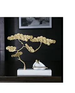 新中式酒柜装饰品摆件家居饰品客厅迎客松玄关工艺品铜禅意摆设-tmall.com天猫