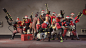 Heavy TF2 Engineer TF2 Pyro TF2 Spy TF2 Scout TF2 Medic TF2 Demoman TF2 Team Fortress 2 Christmas outfits Christmas lights Soldier TF2 Sniper TF2 Santa Claus hat  / 2560x1440 Wallpaper