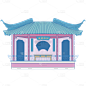 中国风-传统建筑元素插画6