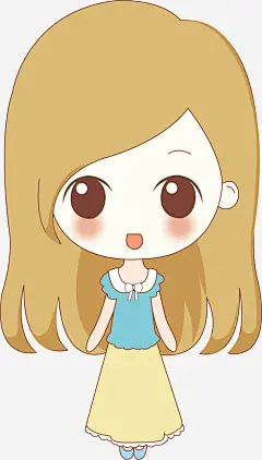 卡通女孩吧免抠素材_新图网 https://ixintu.com 大眼睛 女孩 手绘 素材吧 长发