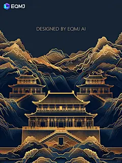 大美国风丨EQMJ AI绘制鎏金古城山水画 - 小红书