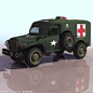 3D模型图库 军事 武器装备 医护车大图 点击还原