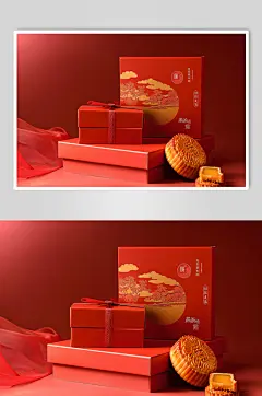 AI数字艺术中秋节送礼月饼礼盒图片